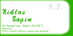 miklos bagin business card